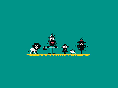 The Pixel Wizard Of Oz dorothy pixel pixel art procreate the cowardly lion the scarecrow the tin woodman the wonderful wizard of oz toto