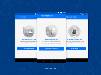 Error Page Love android empty empty cart error illustration