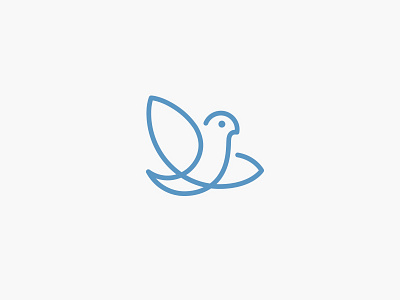 Birdy bird contour logo minimal one line simple