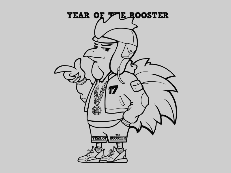 Rooster Draft cartoon draft illustrator