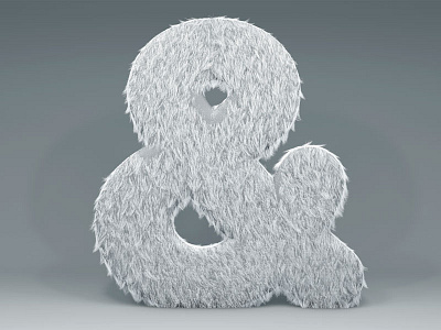 Furry Ampersand 3d ampersand c4d digital fur furry illustration letter