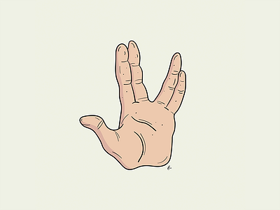 Live long & prosper :) hand illustration poster print spock star trek