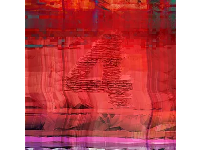 '4' for 36 days of type 4 c4d cinema4d design ferranhead font glitch number type typography