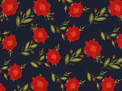 Folk pattern flowers folk folklore leaf pattern polish roses