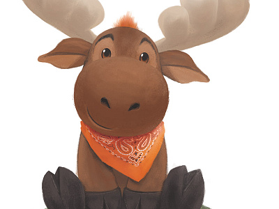 Baby Moose baby animals cute illustration moose