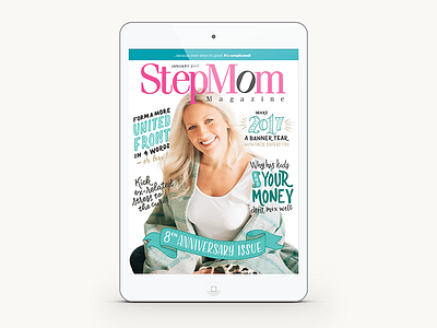 Stepmom Magazine Cover anniversary cover editorial hand lettering lettering magazine type typography