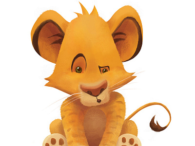 Baby Lion baby animals cub illustration lion