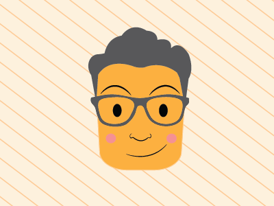 Self Porttrait cartoon glasses illustration self portait vector