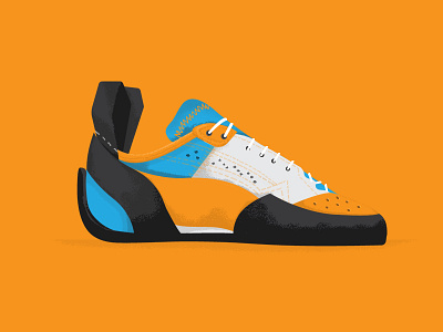 NYE Resolution bouldering climbing flat design illustration orange shoes textures