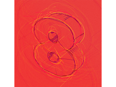 '8' for 36 days of type 8 c4d cinema4d ferranhead font lines number sketchandtoon type typography