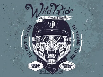 Wild Ride beast googles helmet line motorbike motorcycle old racer speed tiger vintage wild