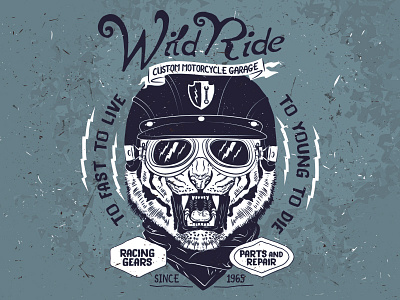 Wild Ride beast googles helmet line motorbike motorcycle old racer speed tiger vintage wild