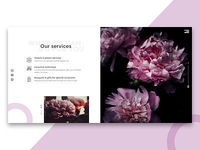 Flowers Shop black design flowers grey purple slider ui