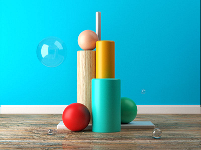 Shapes and colours 3d arnold c4d c4dtoa cinema 4d