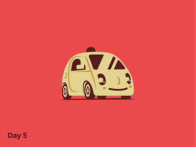 Daily Logo 5/50 - Driverless Car Logo branding car dailylogochallenge drive flat illustration logo mark waymo google self driving car