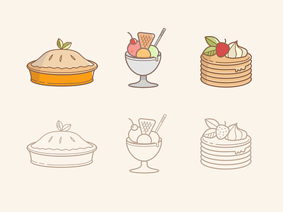 Sweet food icons apple cake food ice cream icon icons pancake sweet
