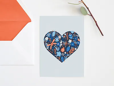 Day 3/100 – Love Bug card bugs cards design greeting cards heart illustration love pattern stationery