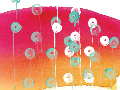 Watercolor Experiment bleed blue green orange pink texture watercolor