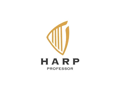 Harp Professor creative education graphic design harp illustrator logo design music