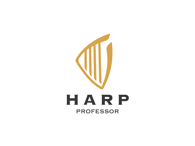Harp Professor creative education graphic design harp illustrator logo design music