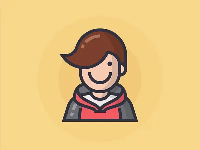Student character icon illustration illustrator man people student