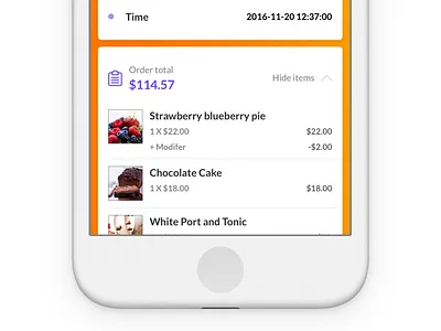 Show Item check food invoice order restaurant
