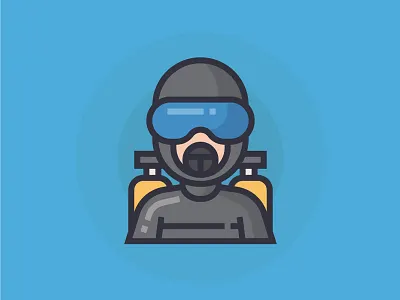 Diver character diver icon illustration illustrator man people
