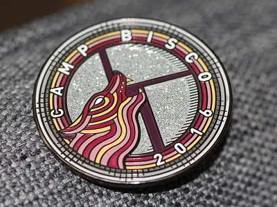 2016 Camp Bisco Pin bisco glitter howl lapel moon pin wolf