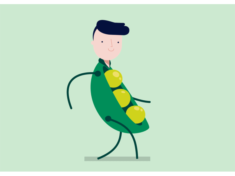 Peaman cute gif pea pea pod walking