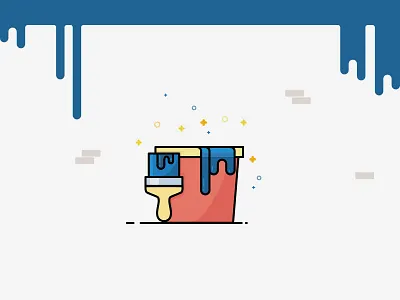 Paint Bucket blue paint sri wall