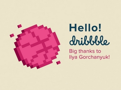 Hello Dribbble!!! art dribbble hello logo pixel thanks
