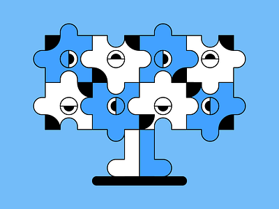 I'm Puzzled character confused design icon illustration jigsaw puzzle