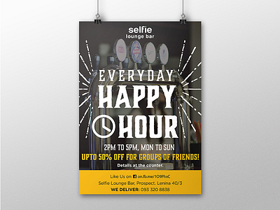 Selfie Lounge Promo Poster 2 bar beer drink food lounge poster restaurant