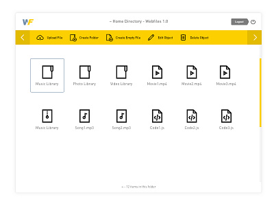 Dribble Preview file files interface manager os prototype user utility web