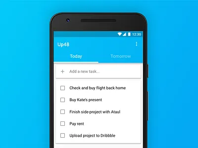 Up48 - *Not* another Todo List App android app design google list material todo ui ux