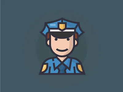 Police character icon illustration illustrator man people police