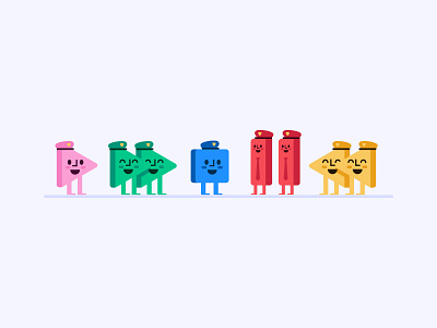 CTRLsquad buttons characters controls cute fun icons illustration logo music play