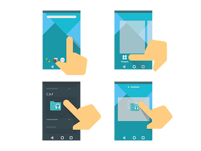 "How To" Illustration - C.A.F - Material Design Illustration color design google howto illustration material materialdesign teal ui widget