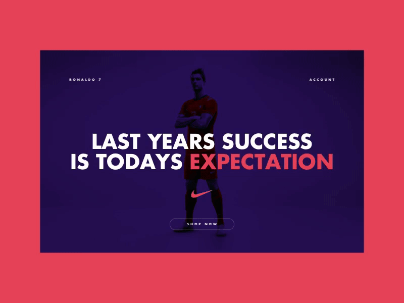 Ronaldo — CR7 Football Boots, Landing Page animation boots cr7 eccomerce football landing page red ronaldo shop sport transition ux design