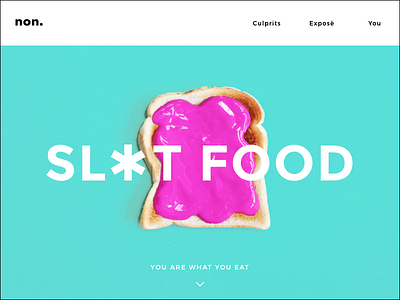 SL*T FOOD branding contrast flat food image making knolling photography set design webpage website