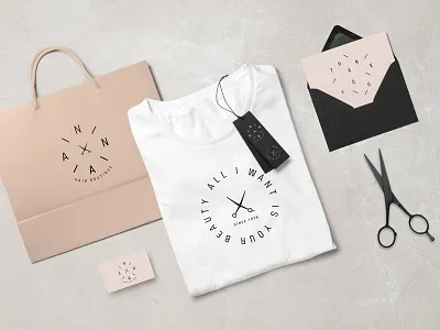 Anna Hair Boutique boutique brand identity coiffeur logo scissor