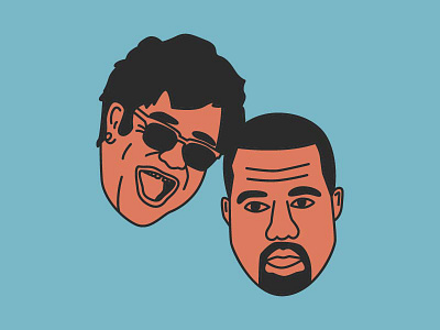 Elton John & Kanye West elton john illustration kanye kanye west music