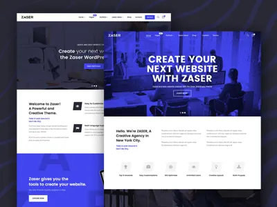 Zaser Pro | All-in-one WordPress Theme modern themeforest web design wordpress