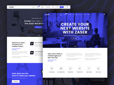 Zaser Pro | All-in-one WordPress Theme modern themeforest web design wordpress