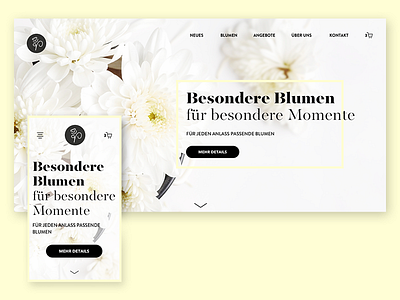 Flower Onlineshop flowers minimal responsiv shop ux design website