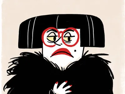 Upper west side lady sketch cartoon character art drawing illustration new yorker old lady sketch sketchbook