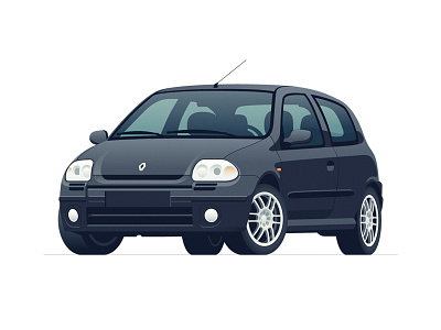 Renault Clio Sport PH1 black car clio lights ph1 real renault shadows simple sport wheels