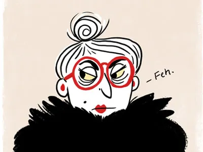 Upper west side lady sketch cartoon character art drawing illustration new yorker old lady sketch sketchbook