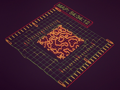 Map Segment Recovered /// 3d cg hologram houdini map scifi ui ux