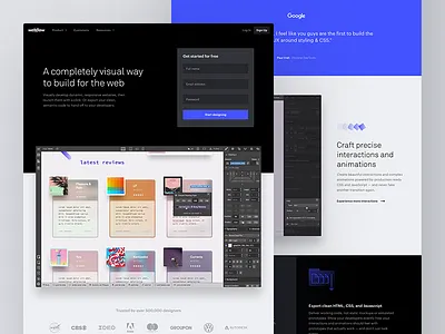 Webflow.com redesign home page redesign screenshot web webflow website